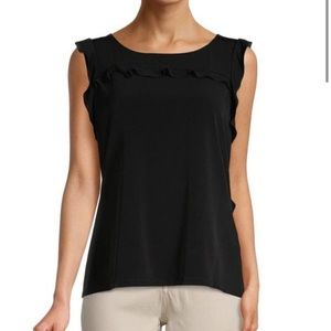 KARL LAGERFELD PARIS Ruffle-Trim Sleeveless Top
Black Large